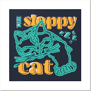 the Sloppy Cat Lineart Posters and Art